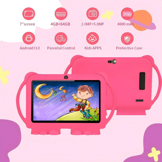 2025 New 7 Inch 5G WIFI Children's Tablet 4GB RAM 64GB ROM Portable Mini Tablet Quad Core Dual Camera 4000mAh Android 13.
