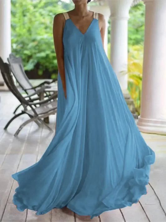 Sommer Frauen Boho Kleid Mode Spaghetti Strap Schwarz Ärmelloses Strand Party Casual Langes Kleid für Frauen Robe Neue 2023.