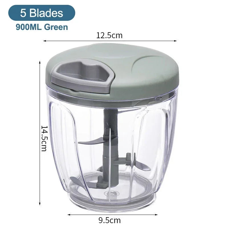 Manual Meat Mincer 500/900ML Garlic Chopper Kitchen Cooking Accessories Vegetable Onion Cutter Rotate Garlic Press Crusher