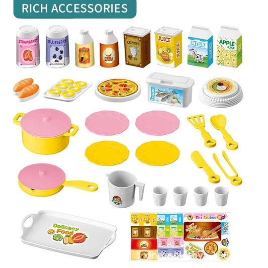 Play House Kitchen Toy Set Simulation Mini Cooking Tableware Play House Toy.
