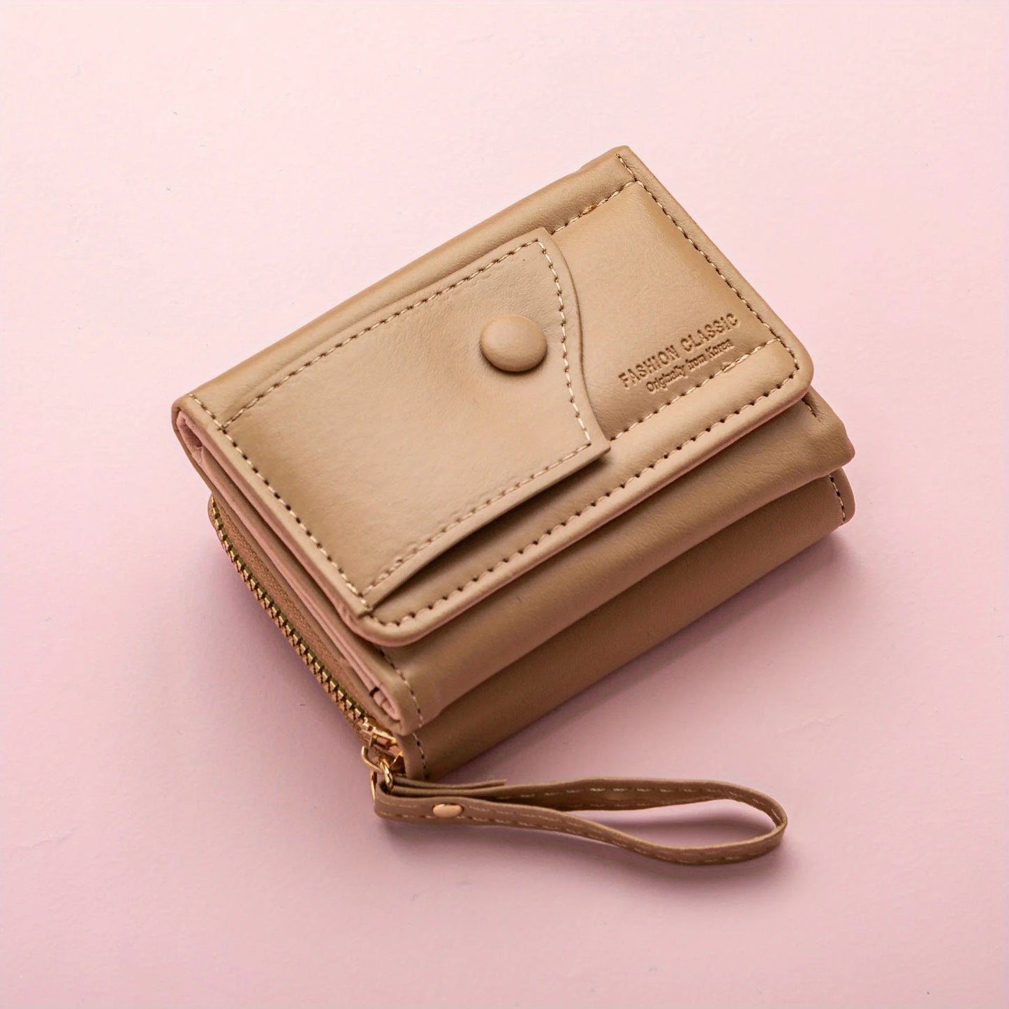 Zipper Wallet, Tower Buckle Zero Wallet, Women's Short Handheld Bag,Mini Travel Storage Bag,Solid Color Simple Versatile Fashion.