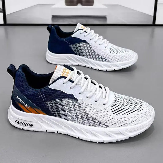 Mens Running Shoes Breathable Knit Sport Sneakers Cushion Lightweight Casual Gym Athletic Trainers Jogging Tennis Shoes.