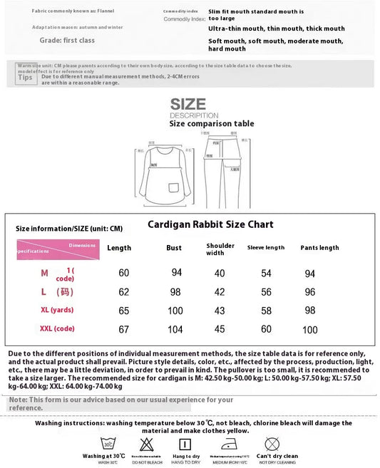 New Women's Autumn and Winter Warm Pyjamas Homewear Suit Coral Velvet Pajamas Girls Padded Thickened Sweet Flannel Homewear.