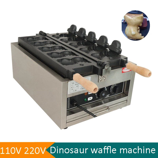 Customizable Electric 110V/220V Non-sticking Stainless Steel Dinosaur Waffle Making Machine Open Mouth Taiyaki Waffle Machine.