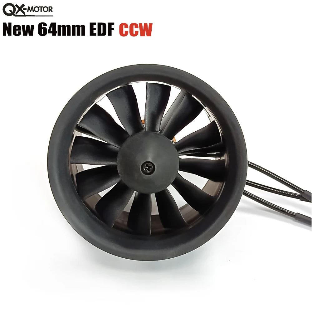 QX-MOTOR 64mm EDF 12 Blades Duct Fan QF2822 2200KV 2400KV 3500KV 3800KV 4300KVBrushless Motor for DIY RC Drone Accessories Parts.