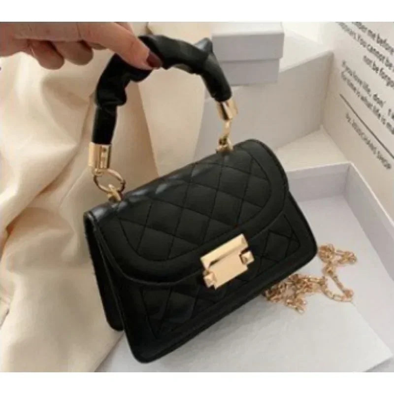 Women PU Leather Shoulder Bags Small Messenger Designer Female 2024 New Fashion Chain Rhomboid Crossbody Bag Ladies Mini Handbag.