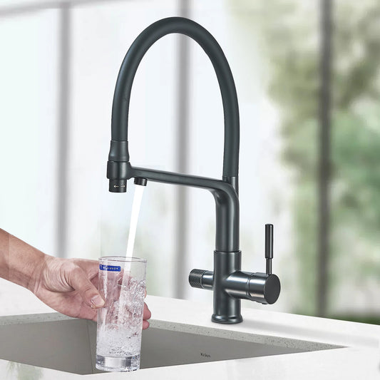 Filter Kitchen Faucet Stream/Shower Mode Water Outlet 360 Rotate Deck Mount Tap Drinking Water Flexible Sprayer Crane