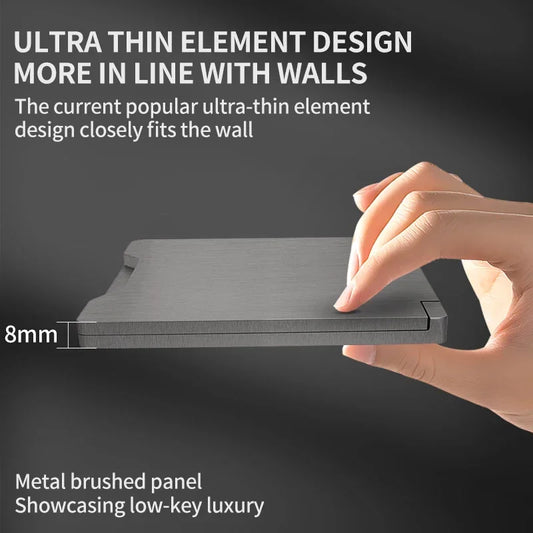 Wandmontage 1 Gang 2 Gang 8 mm Edelstahl-Panel-Buchse 13 A Schalter Computersteckdose Telefonsteckdose Thai US UK EU Frankreich.