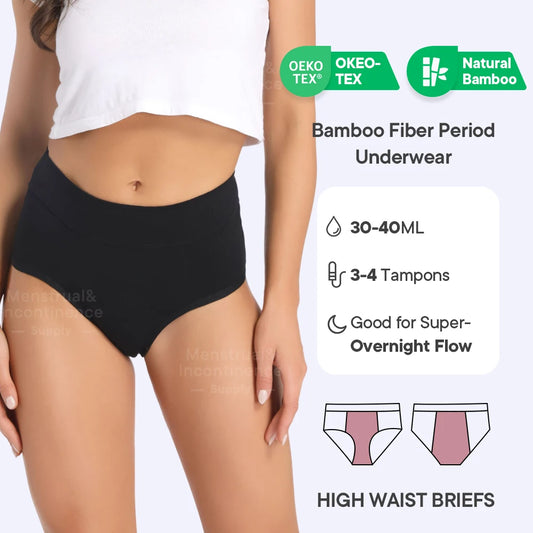 High Waist Washable Menstrual Panties Heavy Flow Overnight Reusable Comfortable Leakproof Absorbent Underwear.