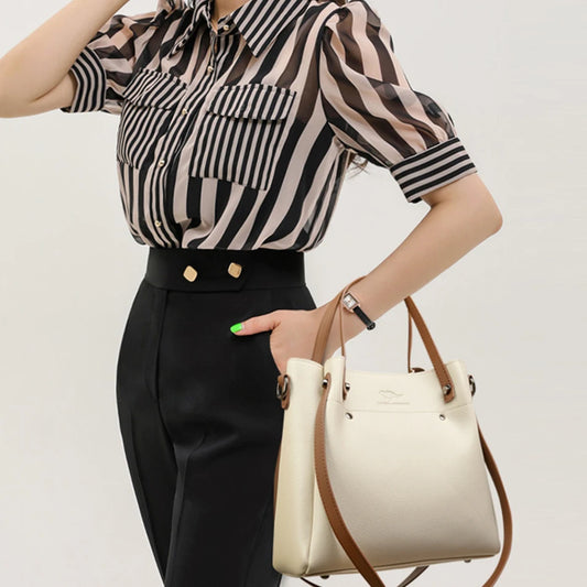 Genuine High Quality Leather Shoulder Crossbody Bags for Women Luxury Handbags Women Bag Large Capacity Soft Tote Messenger Bag.