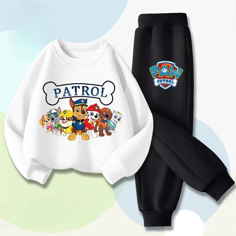 PAW Patrol Boys Long Sleeved Pullover Long Pant Two Piece Set Spring New Children's Hoodies Set Kids Casual Sweatsuit.