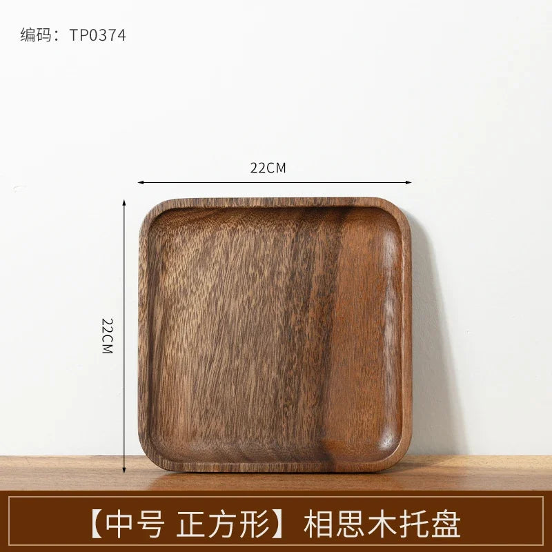 Wooden Tray Rectangular Solid Wooden Serving Tray Coffee Dessert Tea Storage Tray Kitchen Accessories.