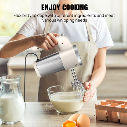 500W High Power Electric Food Mixer Dough Blender Egg Beater Spiral Whisk Cream Mixer For Household Kitchen Cooking Tools.