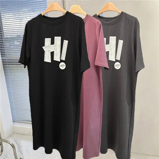 Koreanische Casual Lose Kurzarm Kleid frauen Sommer Neue Plus Größe Pullover Kleid.