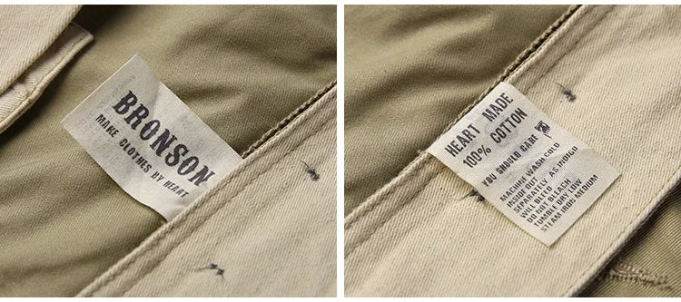 Rugged Bronson Army Chino Trousers 1942 Pattern Khakis Military Style Casual Pants