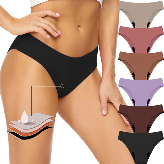 Seamless Swimwear Menstrual Panties 4-Layer Leakproof women's grooming pants Bikini Fast Absorption Summer Beachwear Period Swim.