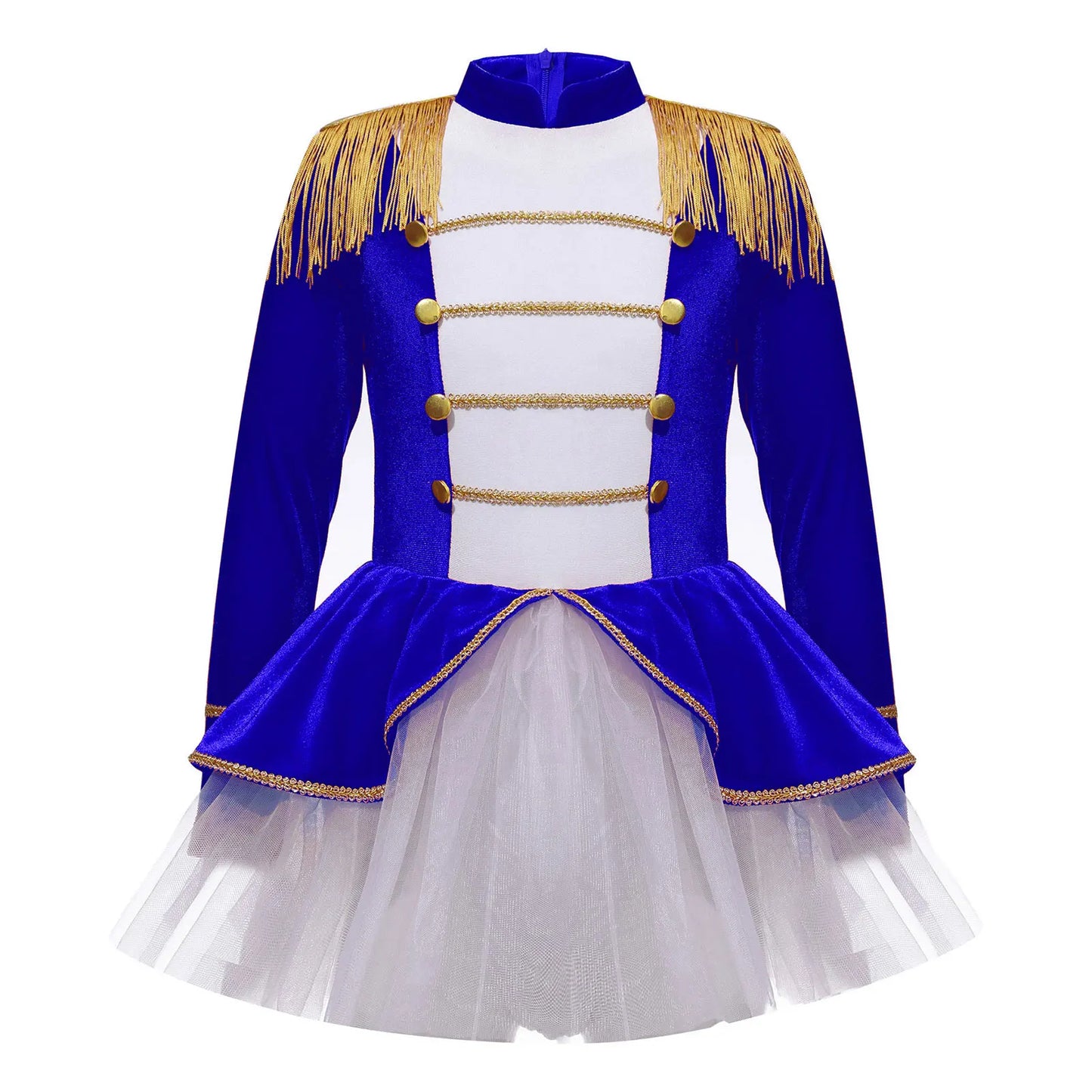 Kinder Mädchen Halloween Weihnachten Karneval Zirkus Zirkusdirektor Cosplay Performance Kostüm Langarm Mesh Trikot Tutu Kleid