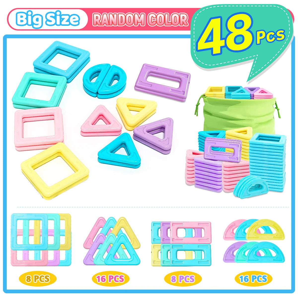 STEM Educational Magnetic Building Blocks Set for Boys & Girls Engaging Magnet set Creative Development Toy for Kids Gift.