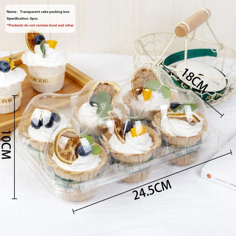 4/6/12 Count Cupcakes Box Tray Container Cake Carrier Holder Muffin Boxes Baking Muffins Egg Tart Storage Tray Tall Dome Lids.