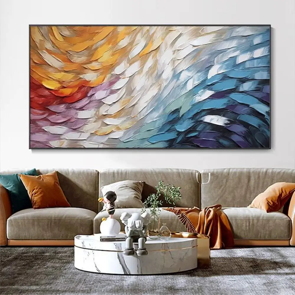 Thick Knife Oil Painting Abstract Hand Drawn Art Oil Painting Canvas Poster Wall Art Decorative Pictures for Living Room Decor.