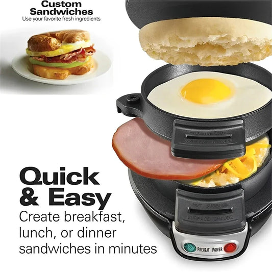 Household Breakfast Burger Machine Hamburg Sandwich Maker 220V Bread Muffin Maker Non Maker Stick Plates Electric Burger Maker.