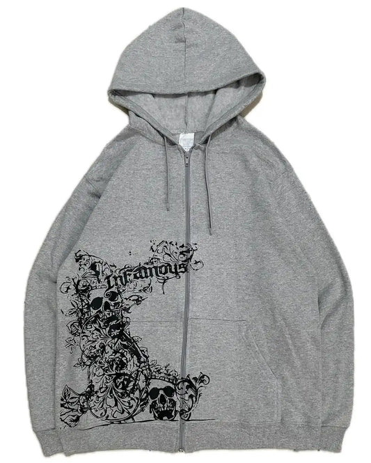 Oversizeds Cotton Gray Classic Style Sweatshirts for Couple's Sports Daily Series Printed Retro Pullover Kawaii Jackets.