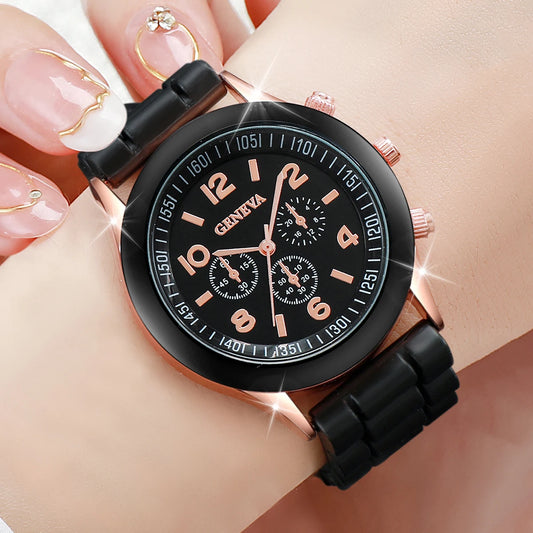 2/3PCS Fashion Silicone Band Women Watches Arabic Dial Ladies Quartz Watch Set Reloj Mujer(Without Box).