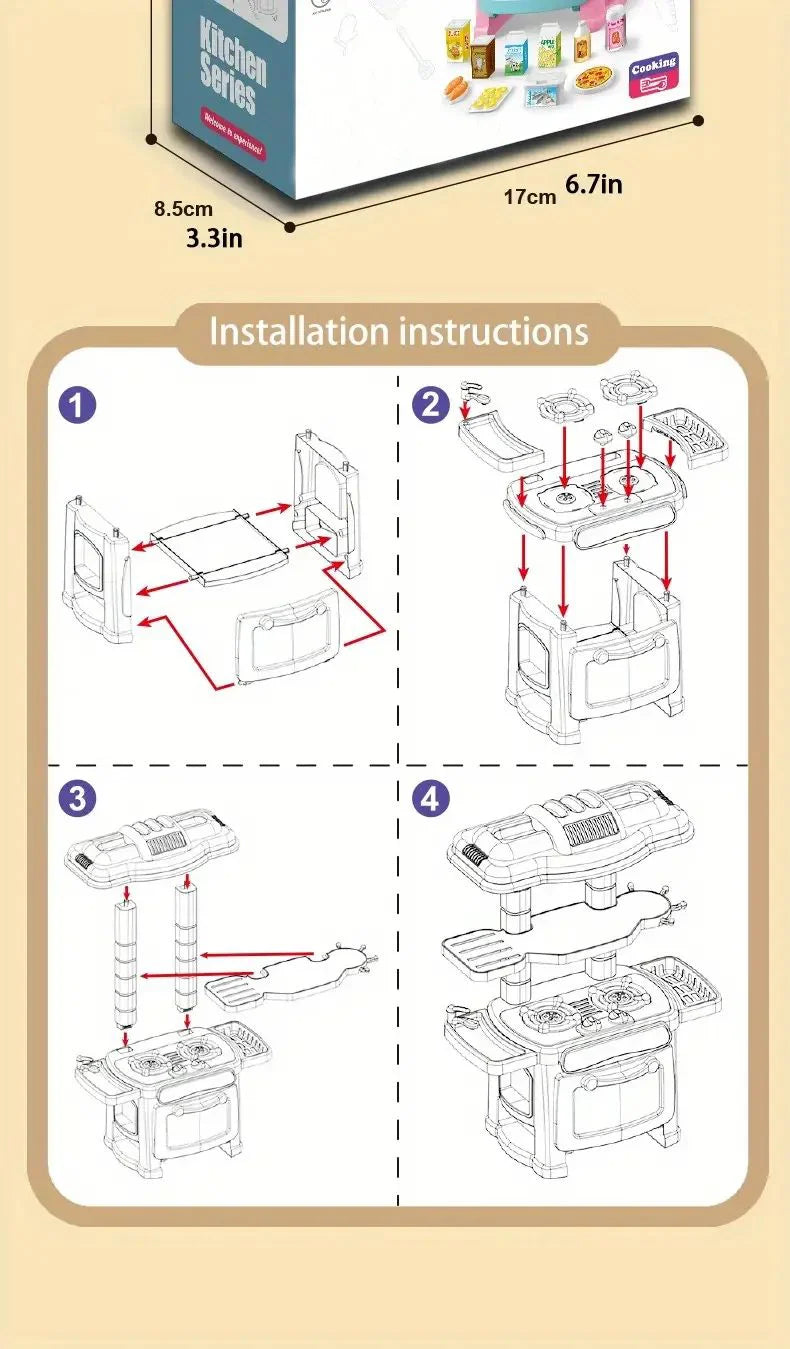Play House Kitchen Toy Set Simulation Mini Cooking Tableware Play House Toy.
