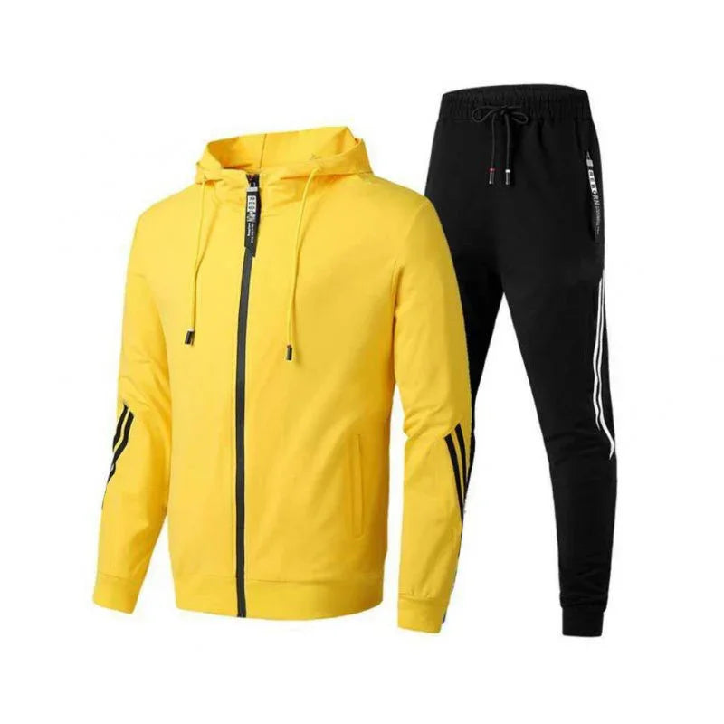 Herren Winter Trainings anzug Set einfarbige Hoodies und Kordel zug Jogging hose Loose Fit Freizeit Sportswear Anzug.