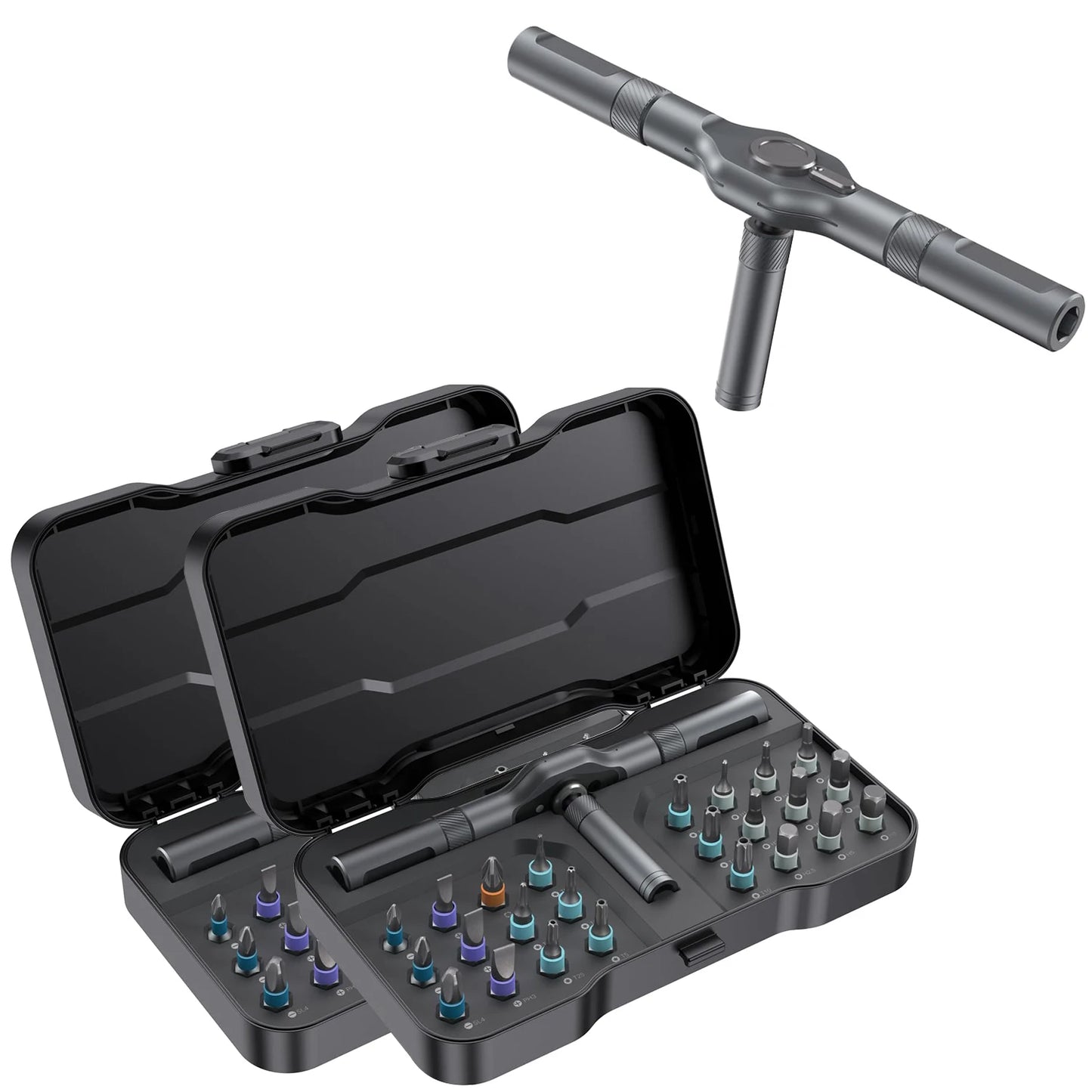 VMAN 24in1 Multifunktions-Ratschenschraubendreher-Set, mehrere magnetische Bits, Mini-Reparatur-Werkzeug-Set, Haushaltswerkzeug für PC und Schreibtisch usw.