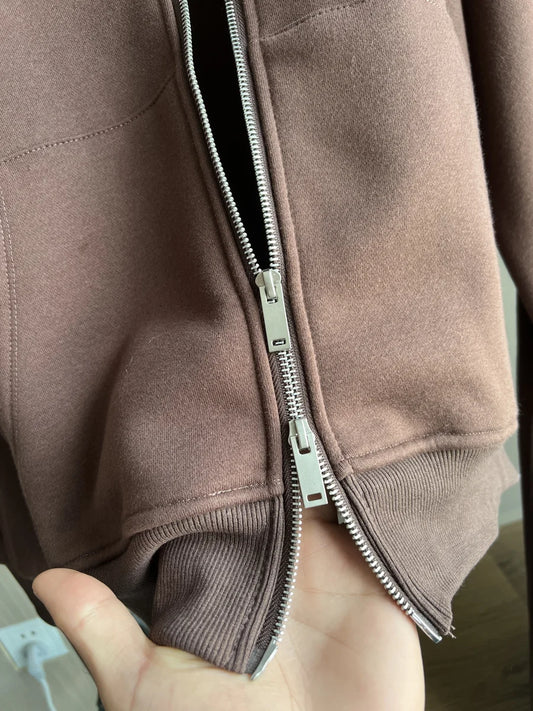 ETJ 2025 Fall/Winter new women's casual sports oversized zipper hoodie wide leg mop sweatpants set 4174842.