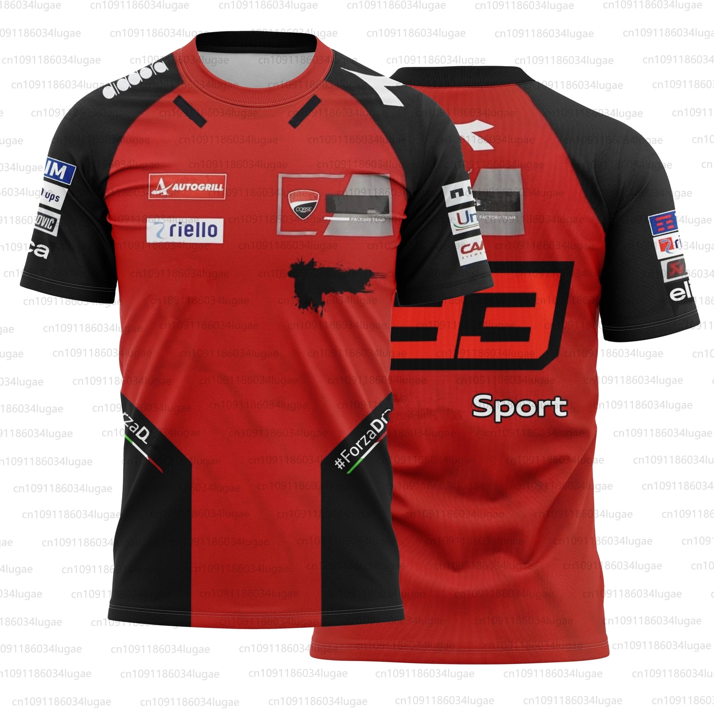 2025 Men's Women's Limited Edition Outdoor Sports Marc Mírquez Salute Design Breathable Leisure Retro Racing T-shirt O Neck Top.