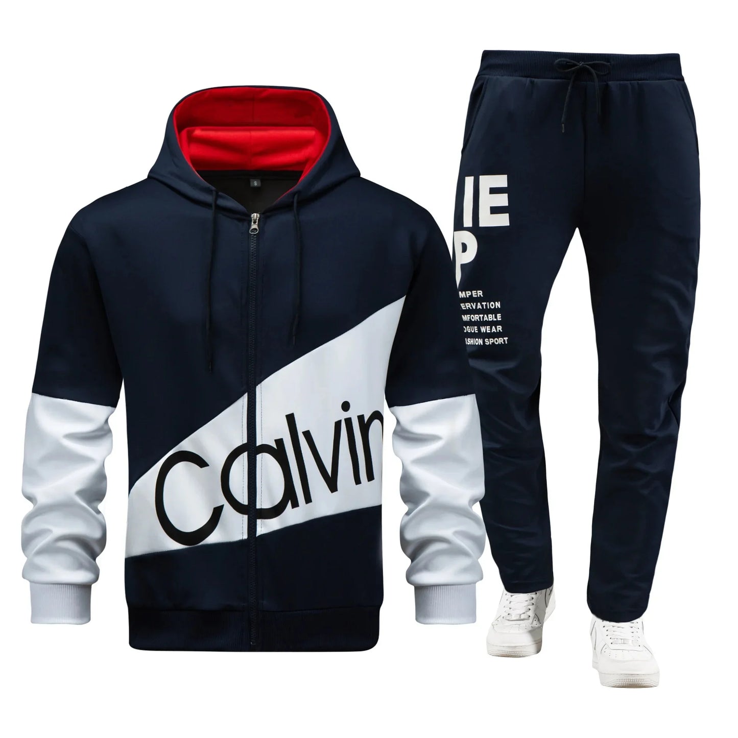 Herren-Sportbekleidung, Kapuzen-Cardigan-Set, europäische Größe, schmale Passform, Freizeitkleidung, koreanischer Stil, Sportanzug, bequem, atmungsaktiv.