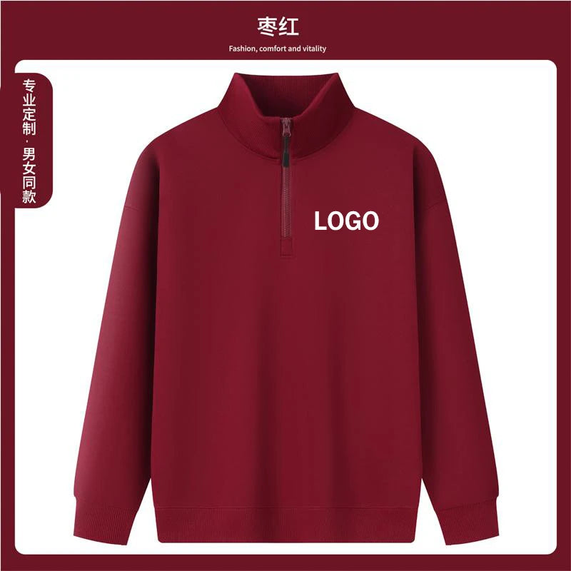 XH-528 2025 Autumn New Regular Fit Lightweight 360gsm Thermal Fabric Half Zip Sweatshirts Men Pullovers