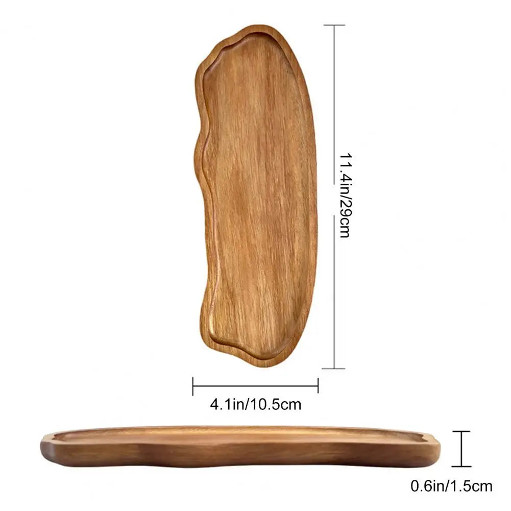 Wooden Tea Tray Cloud Shape Fruit Dessert Candy Plate Retro Tea Coffee Cup Breakfast Plate Decorative Jewelry Cosmetic Organizer.