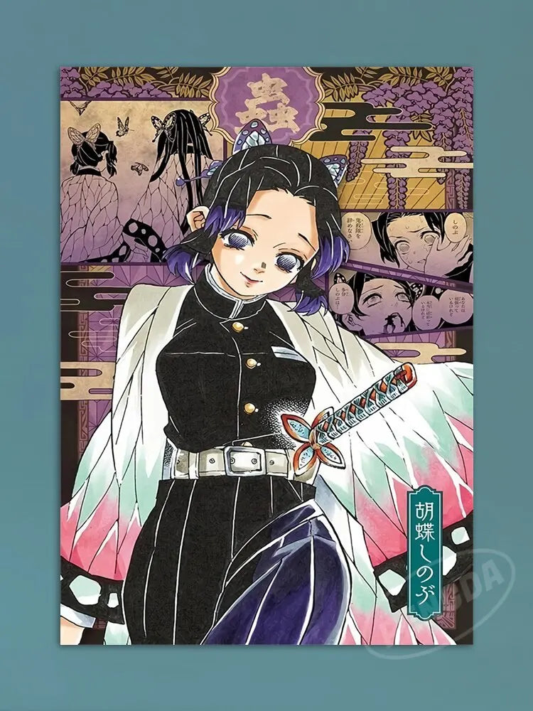 Modern Anime Canvas Wall Art Demon Slayer Shinazugawa Sanemi Poster Modular Home Decor for Living Room Printed Painting.