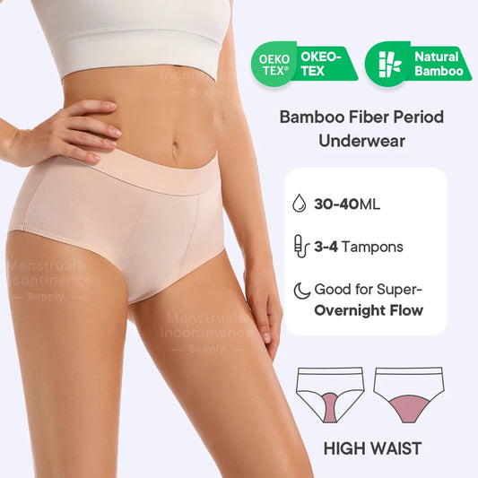 High Waist Menstrual Panties for Women 4-Layer Leakproof Protection Fast Absorbent Period Panties Heavy Flow Briefs.