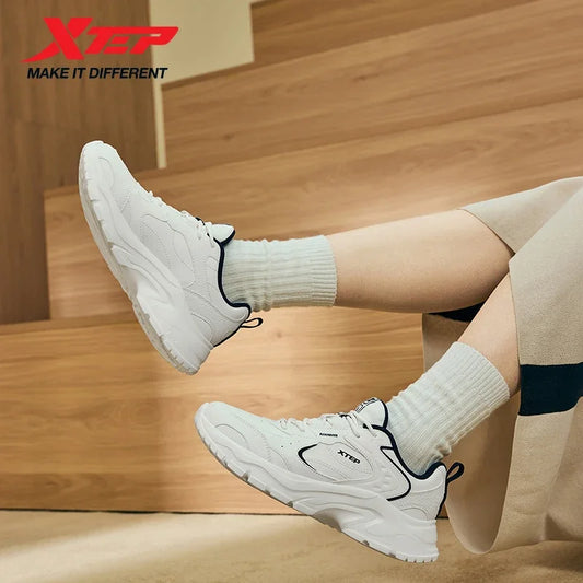 Xtep Women's Casual Shoes 2024 Winter Trendy Retro Durability Comfortable Sneakers Stability Sports Shoes 876418320008.