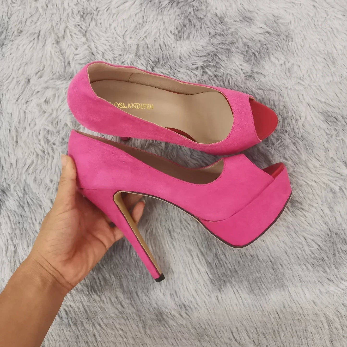 Men's Platform High Heels 14cm Cross-dresser Unisex Drag Queen Sandals Sexy Peep Toe Ankle Strap Stilettos Pumps Party Shoes