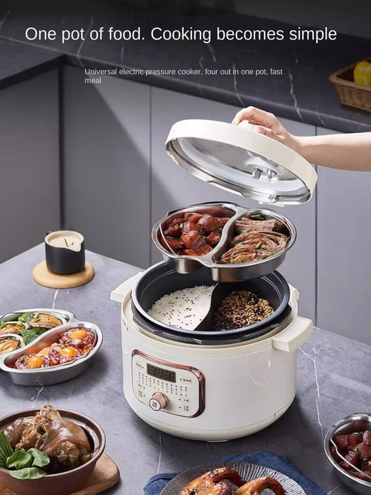220V Home Electric Pressure Cooker 2 Flavor Multifunctional Rice Cooker Non-stick Multi Cooker & 2 Flavor Inner and Steamer.