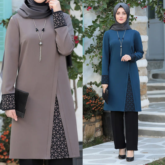 Muslim Women Long Tops Islamic Sets Women Muslim Pants Ramadan Prayer Clothes 2 Piece Islamic Attire Abaya Dubai Robe.