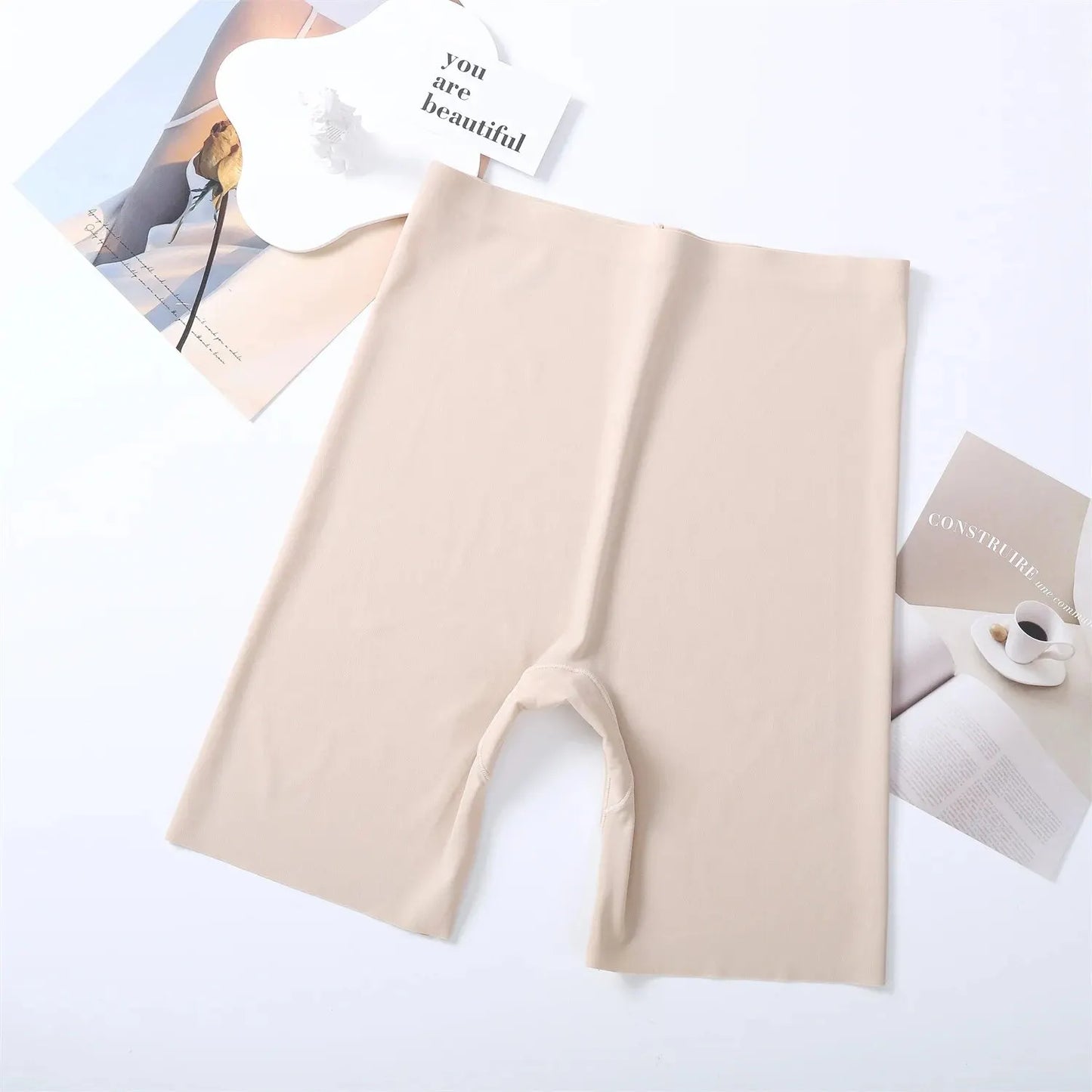 Seamless High Waist Shorts Panties For Women Tummy Control Hip Lift Ice Silk Safety Pants Sports Underwear Boyshorts Boxer.