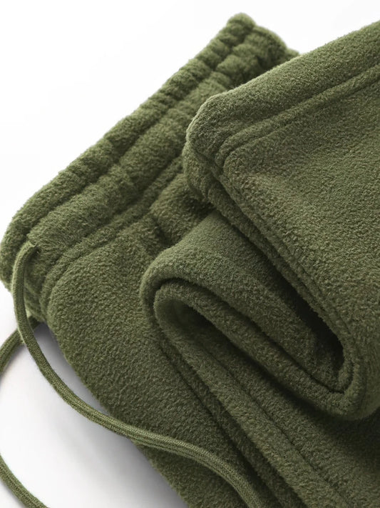 Vintage Thick Winter Casual Fleece Pants Men Wide leg Baggy Warm Sweatpants Male Drawing Jogger Pants Falls Trousers.