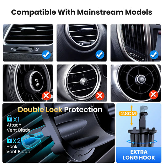 TOPK Magnetic Car Phone Mount in Car Phone Holder Air Vent Magnetic, 6 N52 Magnets Universal Mobile Phone Holders for iPhone 15.