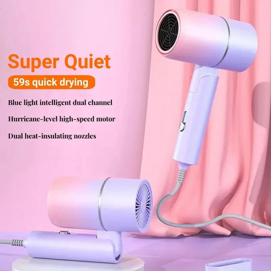 XIAOMI Folding Hairdryer High Power Negative Ion Hair Dryer Home Thermostatic Travel Portable Silent Hair Brush Dryer 2025