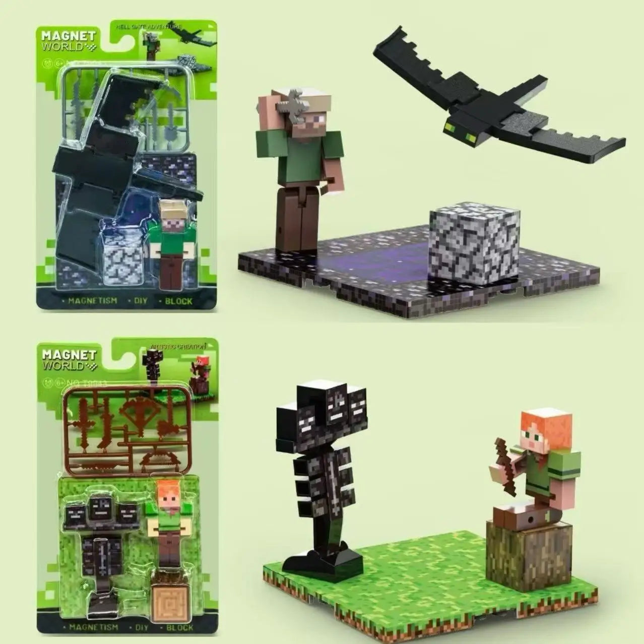 Magnetic Block Magnetic Cubes Set Building Toys Build Mine Magnet World for Boys Girls Montessori Sensory.