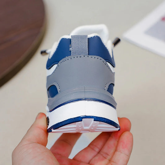 Teenager Kid's Sneakers For Autumn PU Leather Waterproof Children's Sport Shoes Trend Fashion Outdoor Running Shoes For Boys.