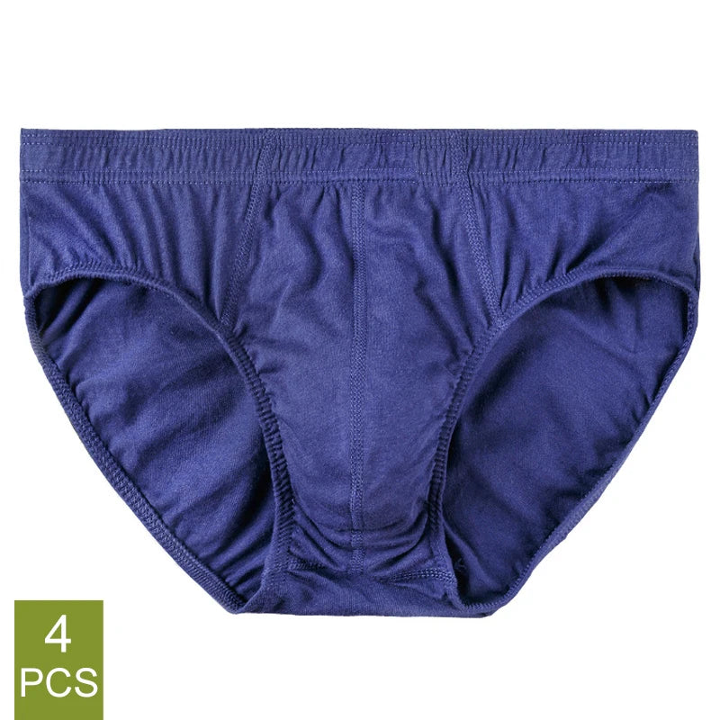 4 Pcs/Lot Men's 100% Cotton Breathable Briefs Comfortable Male Underwear Lingerie Panties Underpants Plue Size Xl -5Xl