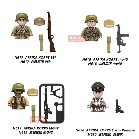 Military affairs Private Soviet Infantry Afrika Korps Building Blocks Model Bricks mini Action toy Figures Toy gift for children.