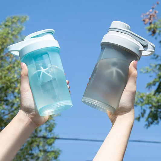 Shake Cup Sports Fitness Water Bottle Milkshake Cup Sports Plastic Water Cup Creative Plastic Drinking Cup Protein Powder Cup.